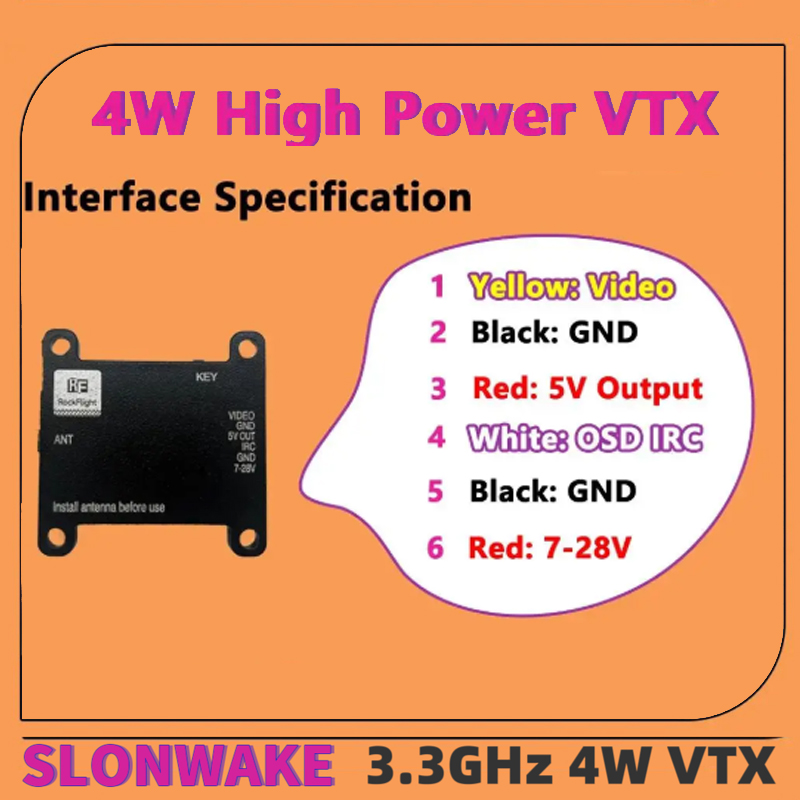 SLONWAKE FPV 3.3G 16CH 4000mW  - огляд і ціна Fpv Drone Receiver