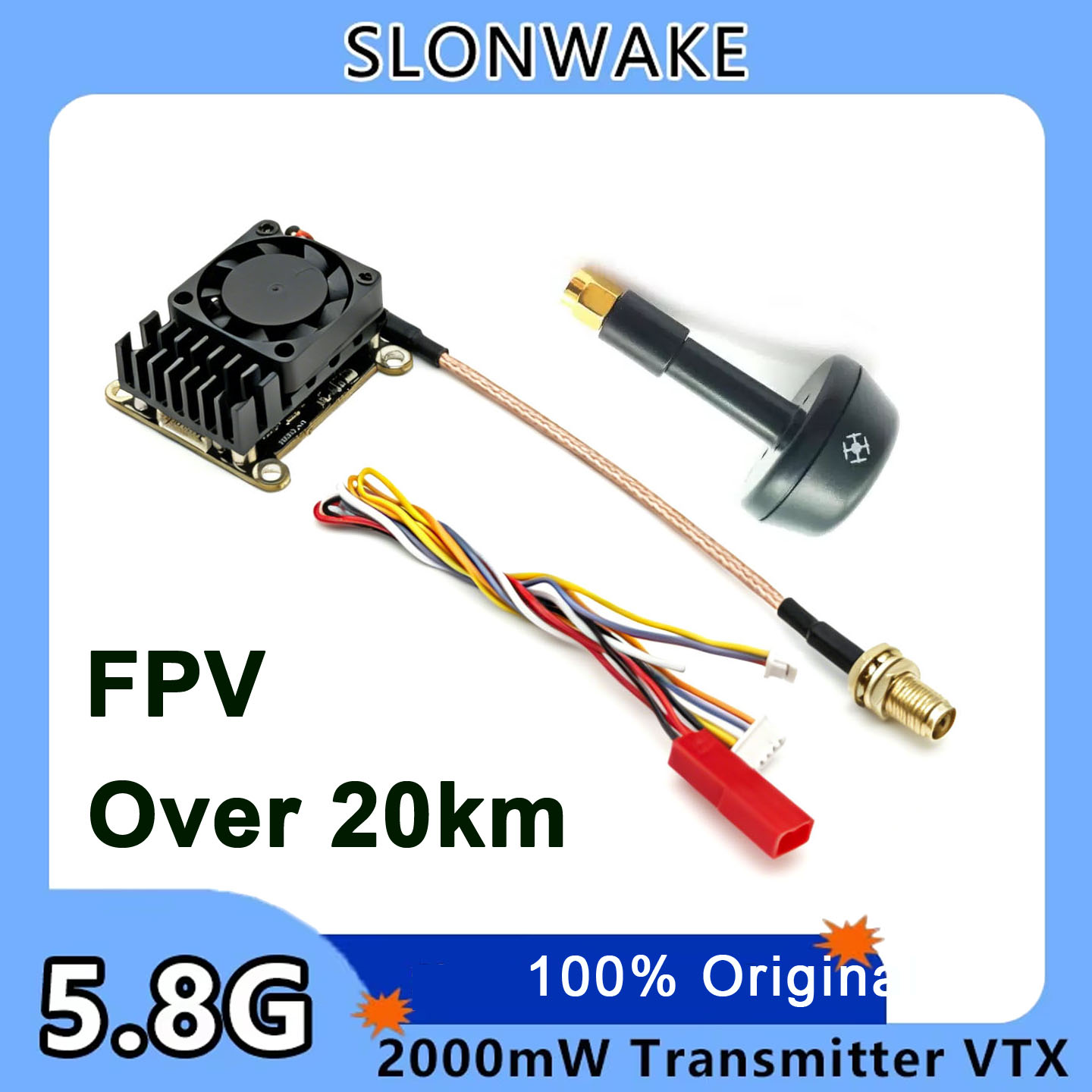 New upgrade 5.8Ghz 2W adjustab - огляд і ціна Fpv Drone Receiver